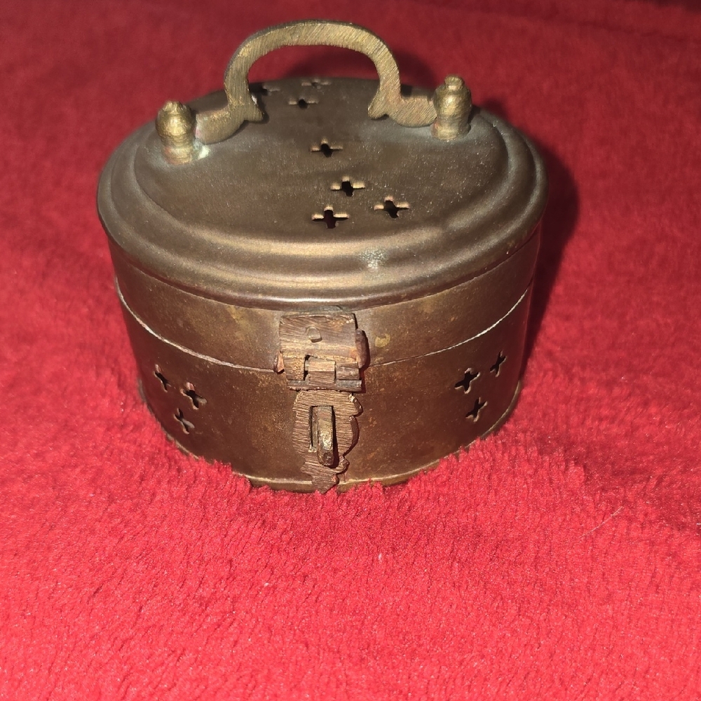 Vintage Indian Brass Trinket Box